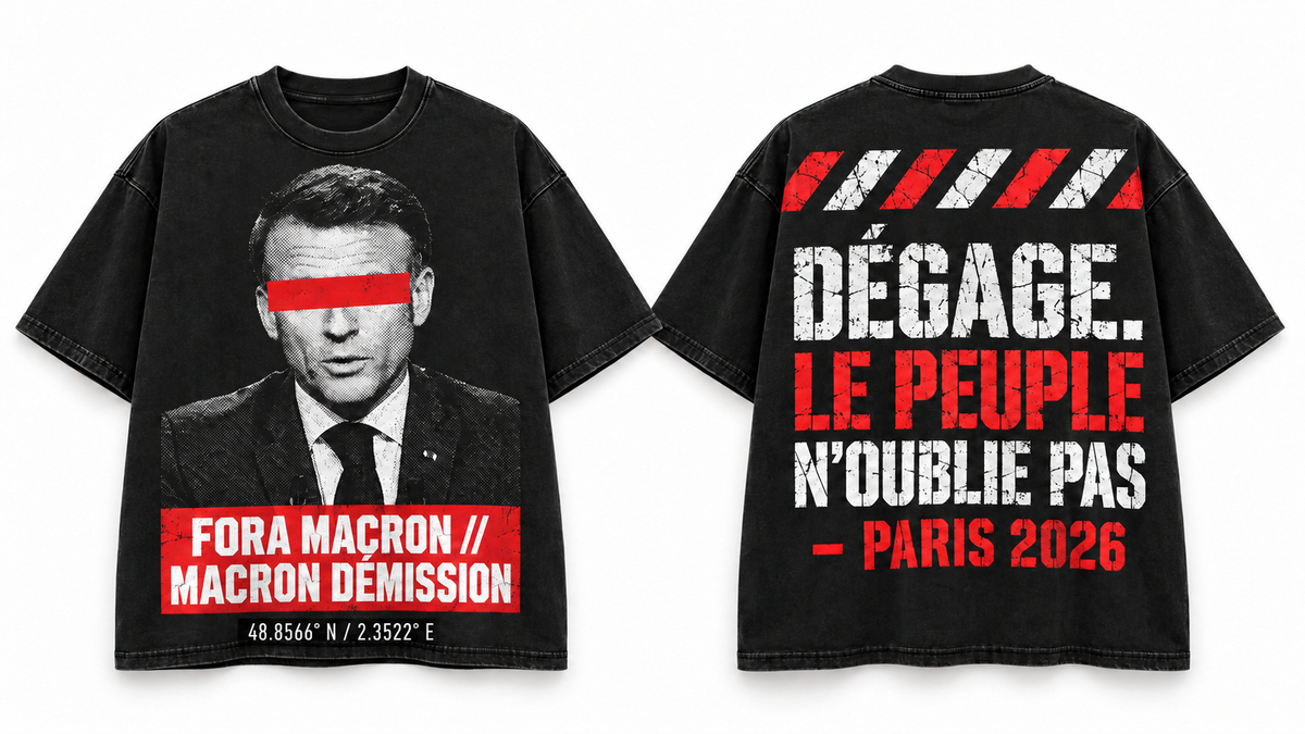 T-shirt oversize — MACRON DÉMISSION